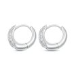 Memoire 18ct White Gold 1 2 Carat Diamond Pave Hoop Earrings Supply