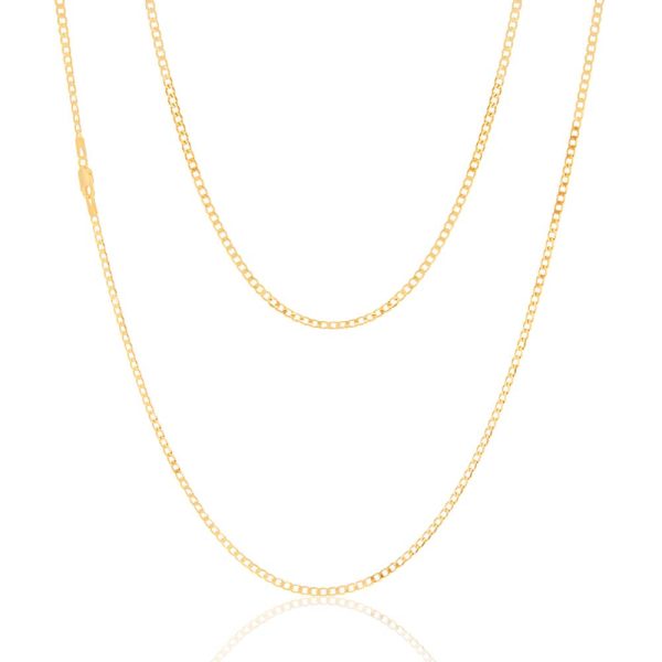 9ct Yellow Solid Gold 60 Gauge Curb 60cm Chain Hot on Sale