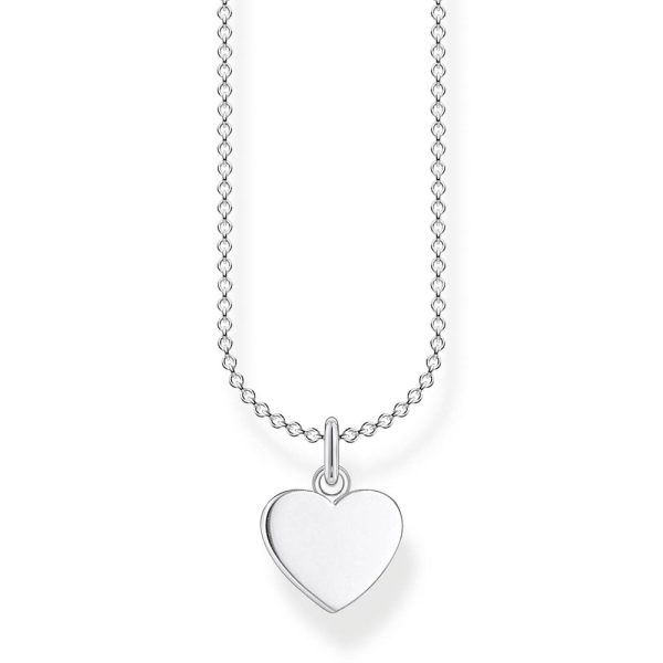 Sterling Silver Thomas Sabo Charm Club Large Heart Necklace 38-45cm Online now