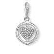 Sterling Silver Thomas Sabo Charm Club Zirconia Rotating Heart Charm Online Hot Sale