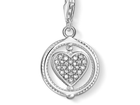 Sterling Silver Thomas Sabo Charm Club Zirconia Rotating Heart Charm Online Hot Sale