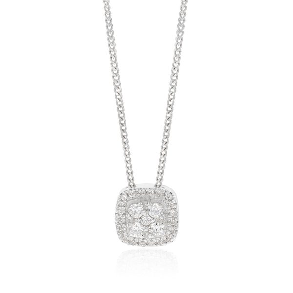 Sterling Silver Zirconia Square Fancy Pendant Online