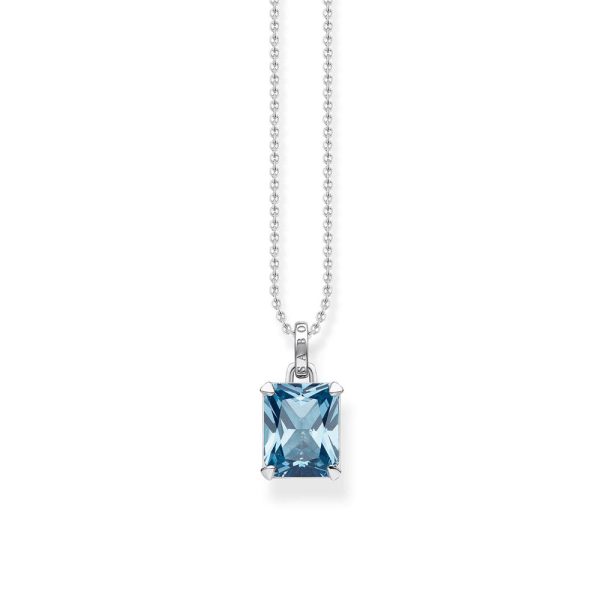 Sterling Silver Thomas Sabo Magic Stone Aqua Necklace 45-50cm Hot on Sale