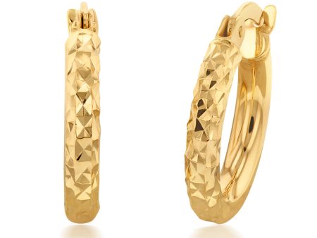 9ct Silverfilled Yellow Gold Fancy Hoop Earrings Online Hot Sale