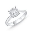 Memoire 18ct White Gold 0.60 Carat Diamond Bouquet Solitaire Ring Fashion