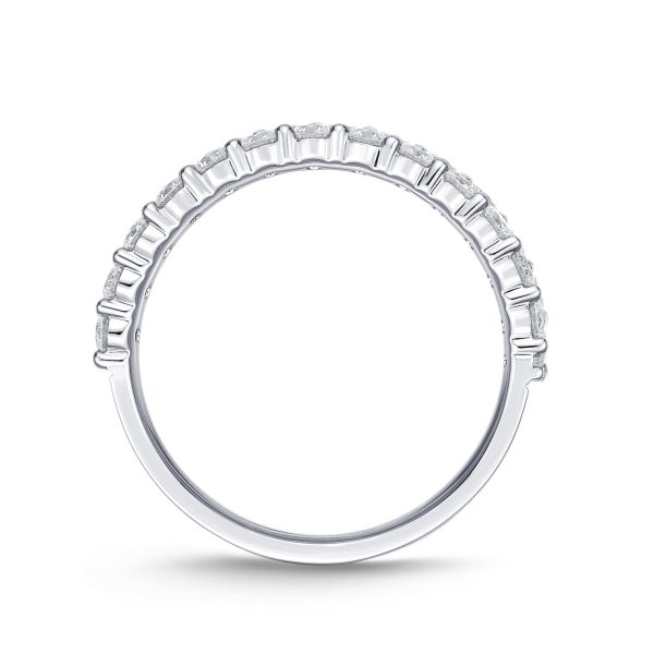 Memoire 18ct White Gold 1 Carat Diamond Paramount Half Round Eternity Ring 4.5mm Hot on Sale