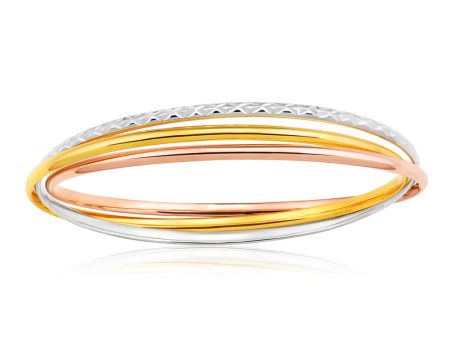 9ct Opulent Yellow Gold Silver Filled Bangle Cheap