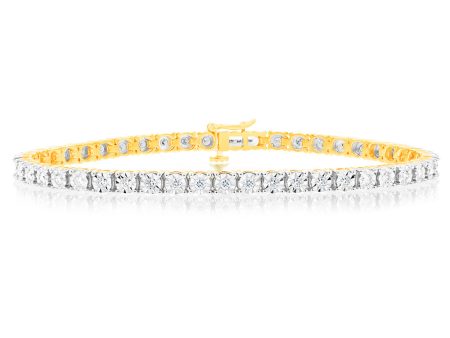 1 Carat Diamond Tennis Bracelet in 9ct Yellow Gold Online Sale