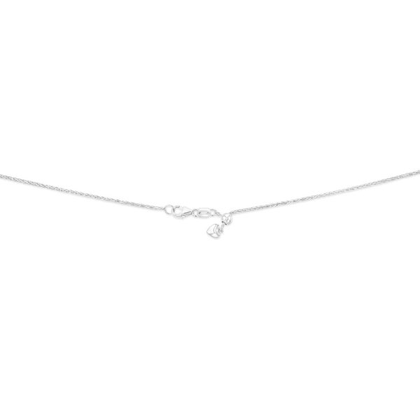 Sterling Silver Wheat Adjustable Heart Drop Chain 55cm Discount