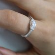 Sterling Silver Zirconia Princess Cut Trilogy Ring Fashion