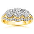 10ct Yellow Gold Diamond 1 2 Carat Trilogy Ring Supply