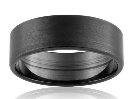 Zirconium 7mm Sanded Gents Ring Size T U X Hot on Sale