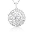 0.10 Carat Diamond Filigree Pendant in Sterling Silver Discount