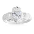 Sterling Silver Zirconia Claddagh Ring Online Hot Sale