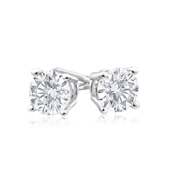 18ct White Gold Stud Earrings With 0.75 Carats Of Diamonds Hot on Sale