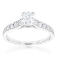 14ct White Gold 1.40 Carat Ring with Cushion Cut Centre Diamond Supply