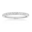 Sterling Silver Rhodium Plated Zirconia Channel Ring Discount