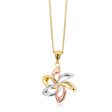 9ct Three-Tone Gold Flower Cutout Pendant Online Hot Sale