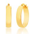 9ct Silverfilled Yellow Gold Plain 15mm Hoop Earrings Discount