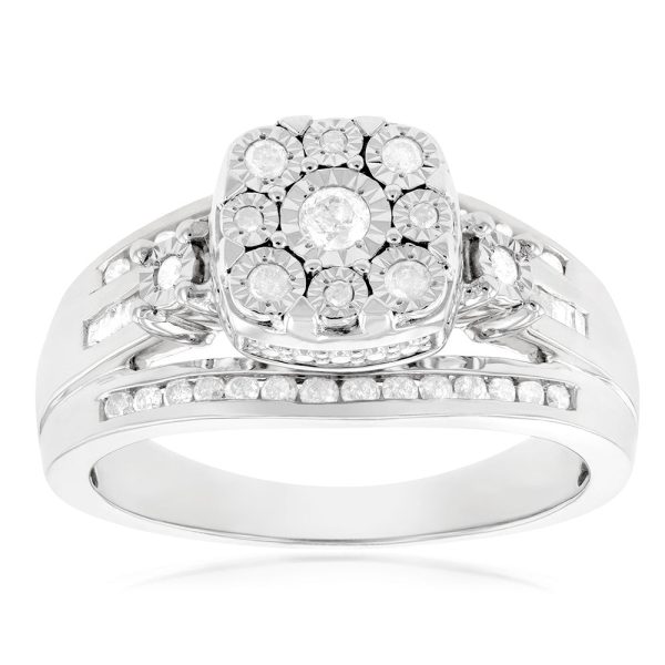 1 2 Carat Diamond Dress Ring with 49 Diamonds in Sterling Silver Online