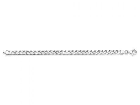 Sterling Silver Square Curb 21cm Bracelet Discount