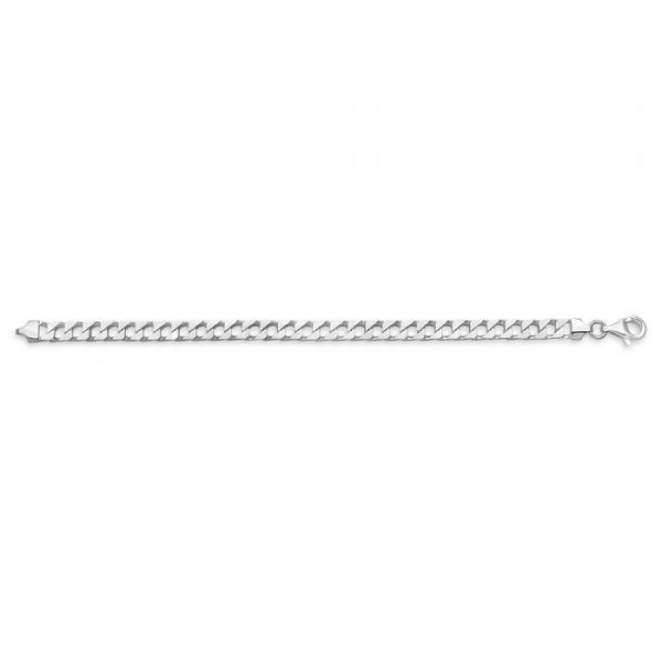 Sterling Silver Square Curb 21cm Bracelet Discount