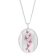 Sterling Silver Pink Butterfly Oval Locket 20mm Sale