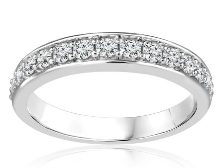 10ct White Gold 0.45 Carat Diamond Eternity Straight Ring For Sale