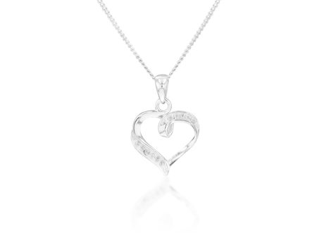 Sterling Silver Zirconia Fancy Heart Pendant Sale