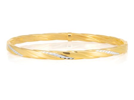 9ct Gold Filled Diamond Cut Bangle Hot on Sale