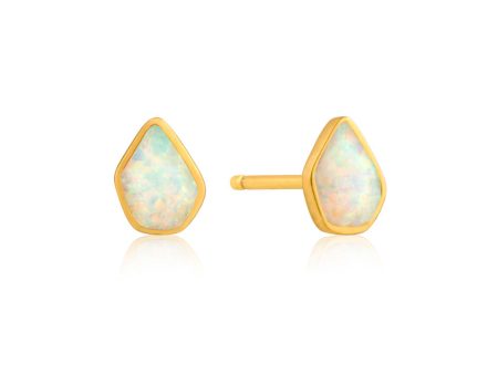 Ania Haie Gold Plated Sterling Silver Mineral Opal Colour Stud Earrings Hot on Sale