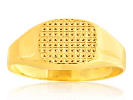 9ct Yellow Gold Signet Gents Ring Fashion