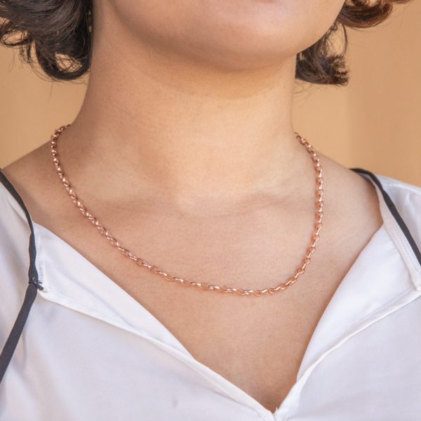 9ct Rose Gold Silverfilled 50cm Belcher Chain Online now