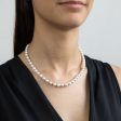 White Freshwater Flat Pearl 43cm Necklace with Sterling Silver Clasp Hot on Sale