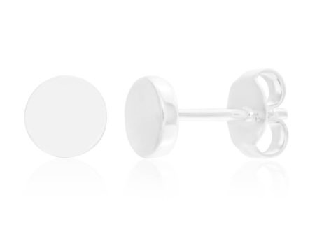 Sterling Silver Plain Round Stud Earrings For Cheap