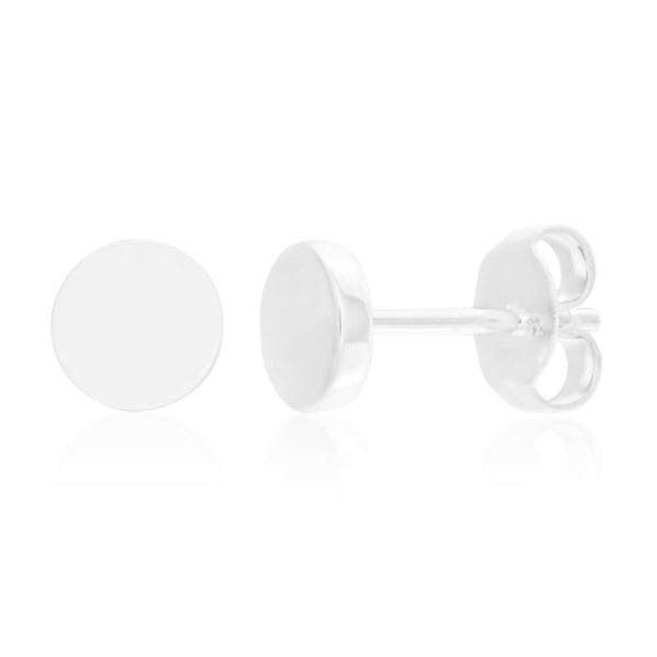 Sterling Silver Plain Round Stud Earrings For Cheap