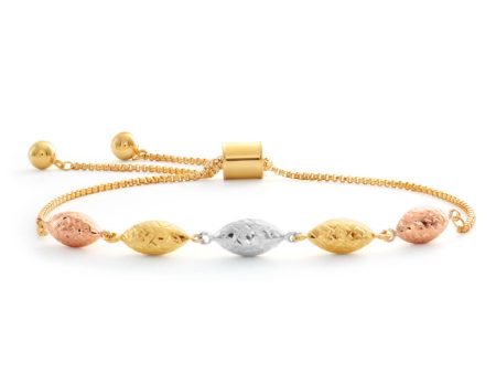 9ct Yellow Gold, White Gold & Rose Gold Bracelet For Cheap