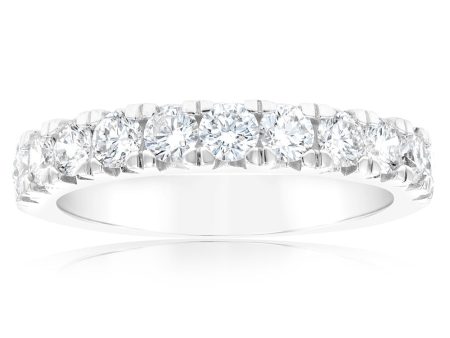 Luminesce Lab Grown 1 Carat Diamond Eternity Ring in Sterling Silver Sale