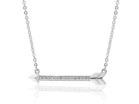 Sterling Silver Zirconia Arrow Pendant on 43cm Chain Online now