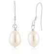 White 6x8mm Freshwater Pearl Drop Earrings Online Sale