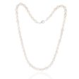 White Freshwater Flat Pearl 43cm Necklace with Sterling Silver Clasp Hot on Sale