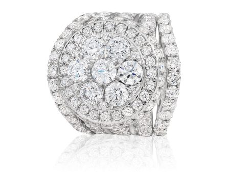 14ct White Gold 3 Ring Bridal Set With 7.00 Carats of White Diamonds Hot on Sale