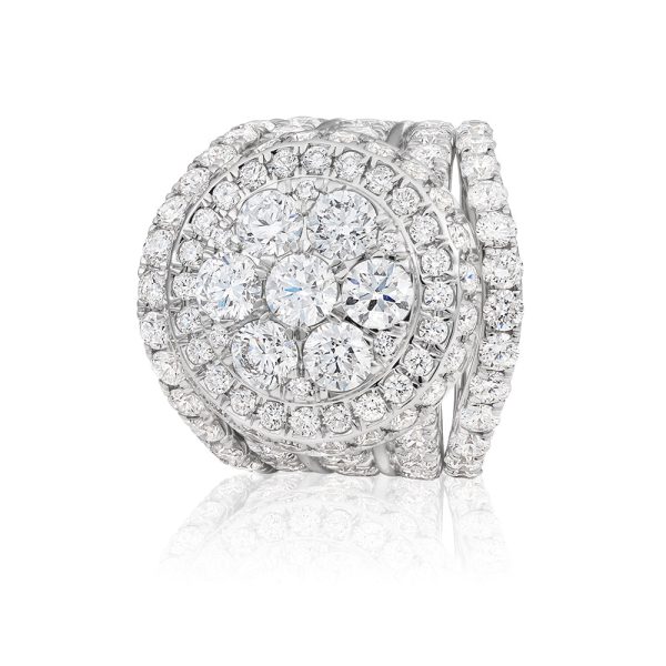 14ct White Gold 3 Ring Bridal Set With 7.00 Carats of White Diamonds Hot on Sale