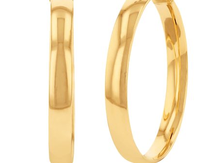 9ct Silverfilled Yellow Gold Plain 30mm Hoop Online Hot Sale