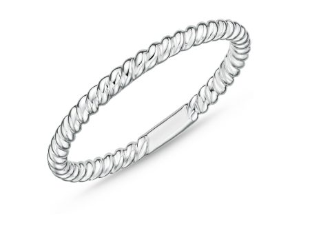 Memoire 18ct White Gold Twisted Stack Ring Online