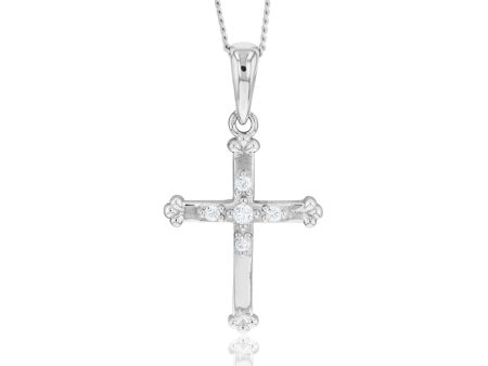 Sterling Silver Zirconia Cross Pendant Hot on Sale