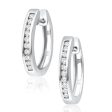 9ct Superb White Gold Diamond Hoop Earrings Hot on Sale