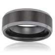 Tungsten Black Polished Centre Gents Ring  - *No Resize* Online Sale