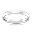 9ct White Gold 3mm Comfort Ring. Size M Online Hot Sale