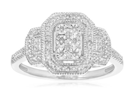 Sterling Silver Prestigious Diamond Ring For Sale